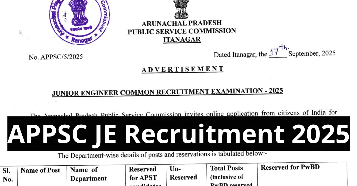 APPSC JE Vacancy 2025