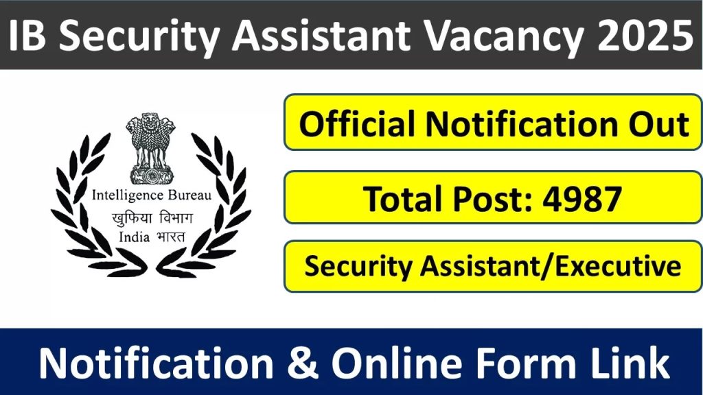 IB Security Assistant Motor Transport Recruitment 2025