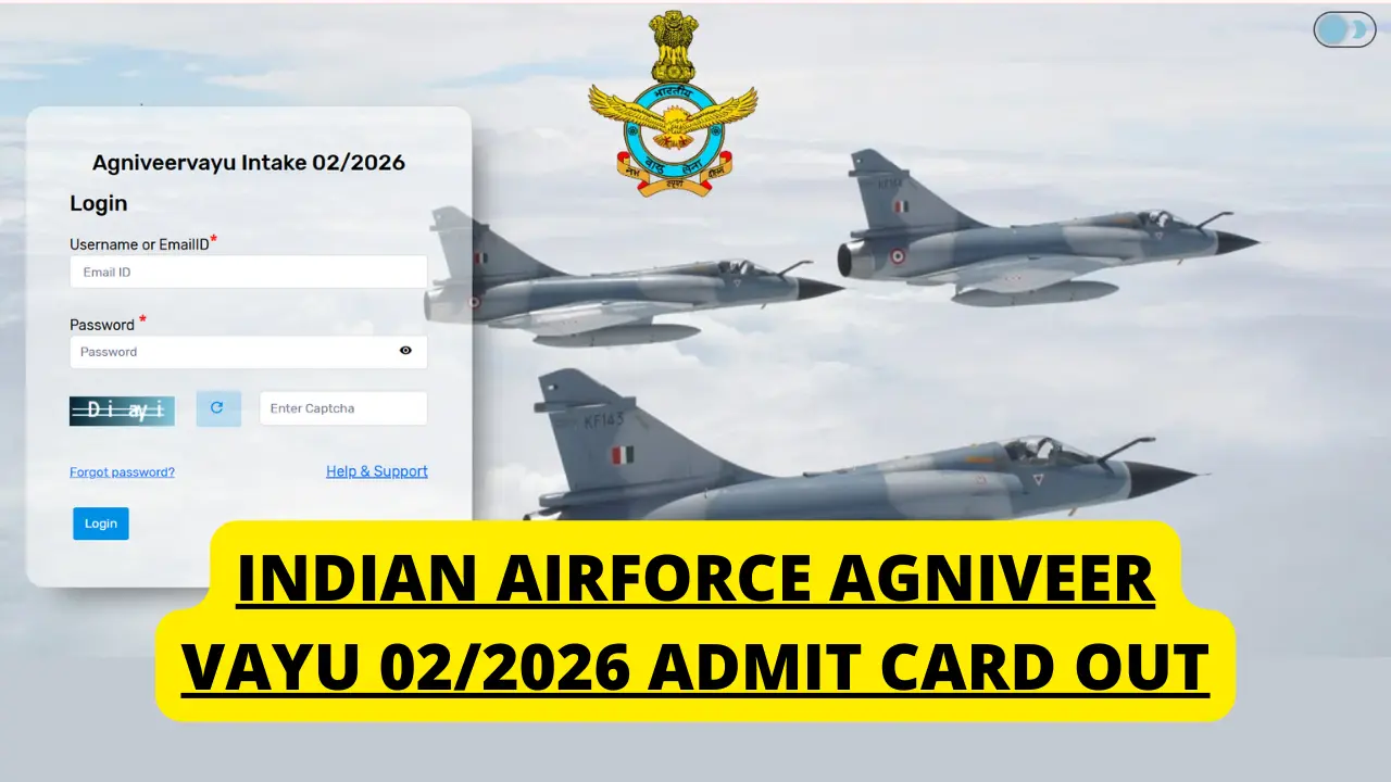 Indian Airforce Agniveer Vayu 02/2026 Admit Card OUT
